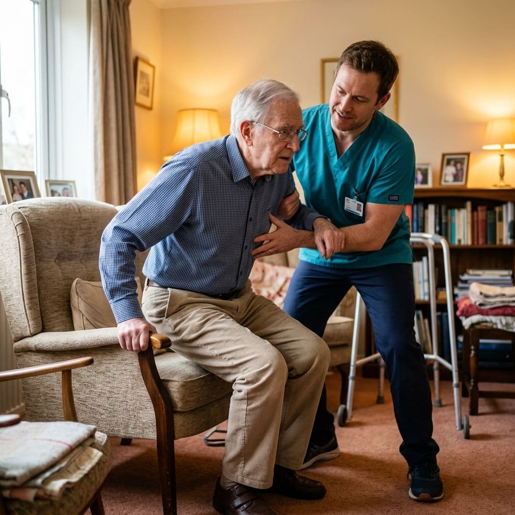 Post-stroke gait training supervised by a physiotherapist at home